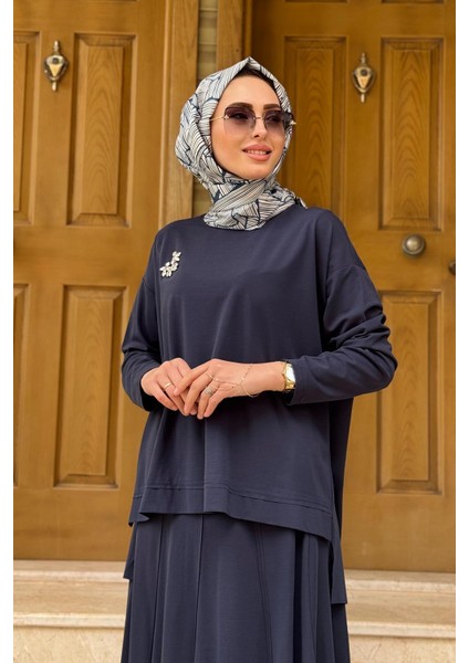 Nurcan Çetin Etekli Takım 25425 Lacivert