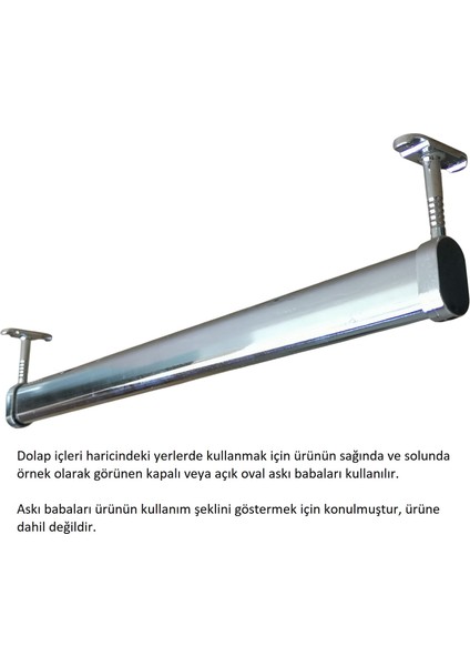 Oval Askı Borusu, 30 Cm, Parlak Metal, Mutfak, Banyo, Vestiyer, Portmanto, Çok Amaçlı modelleri