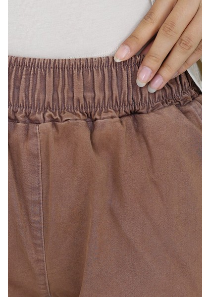 Beli Lastikli Kot Pantolon 9633-10 Koyu Kahverengi fırsatları