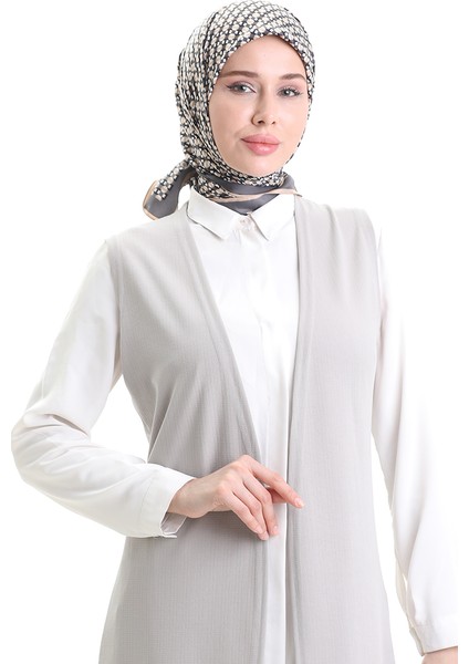 Mevsimlik Uzun Basic Yelek Büyük Beden Anne Yelek 8748-01 Gri fırsatları