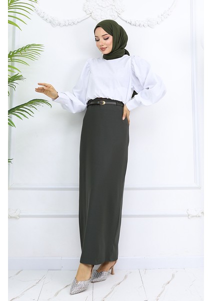 Kemerli Etek 2251-02 Haki