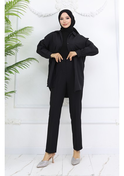 Düz Paça Pantolon 1154-03 Siyah