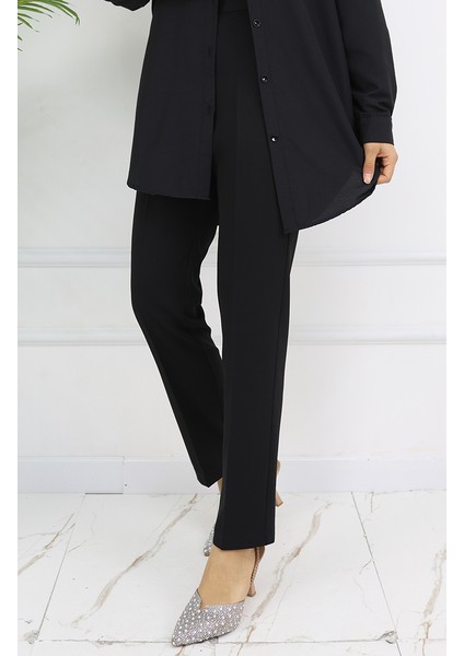 Düz Paça Pantolon 1154-03 Siyah modelleri