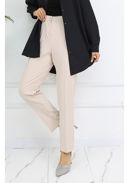 Düz Paça Pantolon 1154-02 Bej modelleri