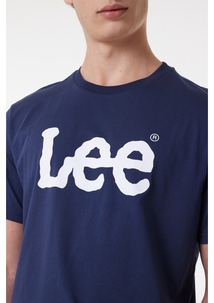 L65QAI Big Logo Lee Erkek T-Shirt L65QAIEE Navy