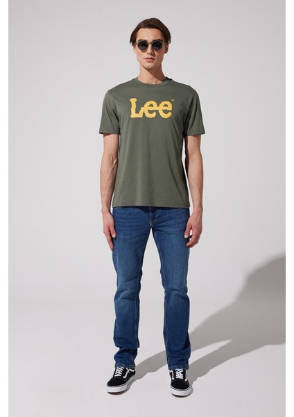 L65QAI Big Logo Lee Erkek T-Shirt L65QAI801 Khaki