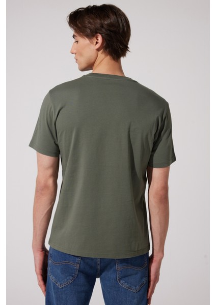 L65QAI Big Logo Lee Erkek T-Shirt L65QAI801 Khaki fiyatları