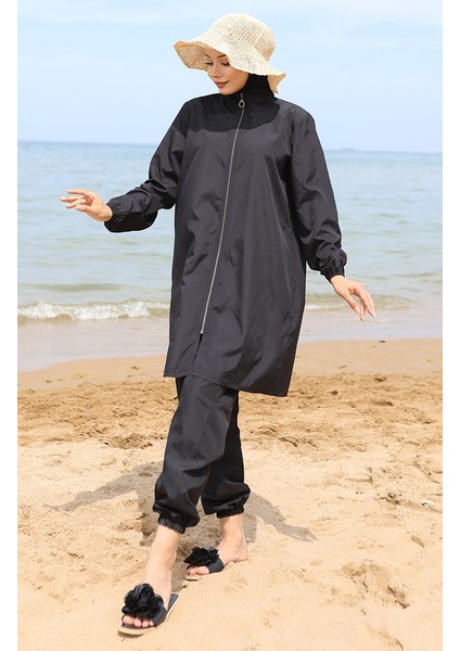 Fermuarlı Tesettür Mayo 9006-01 Siyah fiyatları