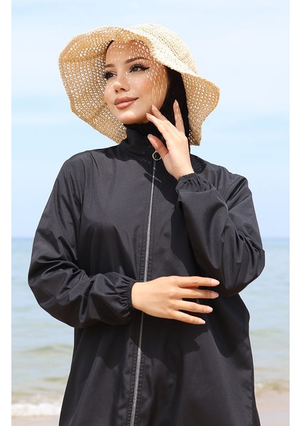 Fermuarlı Tesettür Mayo 9006-01 Siyah modelleri