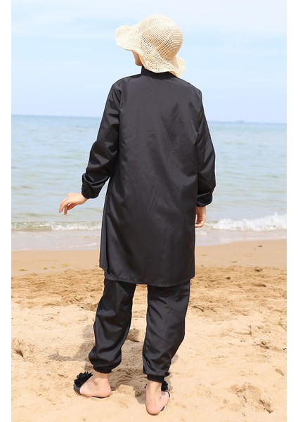 Fermuarlı Tesettür Mayo 9006-01 Siyah indirimleri