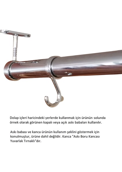 Yuvarlak Askı Borusu, 30 Cm, Parlak Metal, Mutfak, Banyo, Vestiyer, Portmanto, Çok Amaçlı fırsatları
