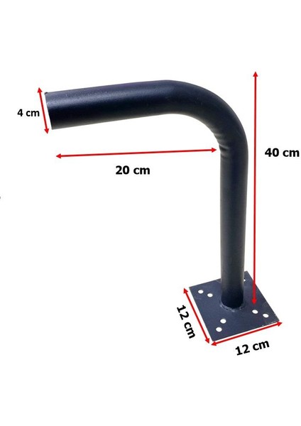 L Anten Borusu 40CM 40MM Siyah