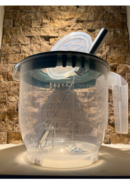 Kapaklı Mikser Blender Kabı Çırpıcı Hediyeli Sıçratmayan Çırpma Mikser Kabı Bpa Free Kaydırmaz Tabanlı Sert Plastik modelleri