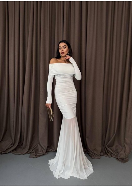 Tül Detaylı Straplez Elbise fırsatları