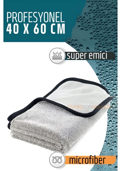 Çift Yüzeyli Profesyonel Microfiber Havlu - Süper Emici Temizlik Bezi 40 x 60 cm 721679