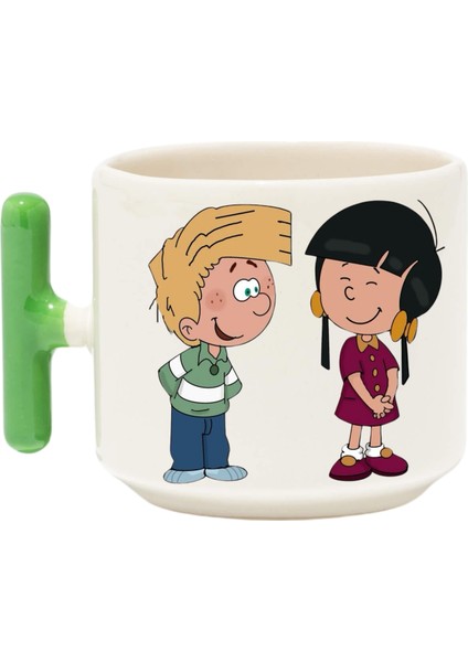 ,Tasarım Cedric Kupa Bardak ,Yeşil T Kulp Mug, Özel Seramik Bardak , Kişiselleştirilmiş Hediye