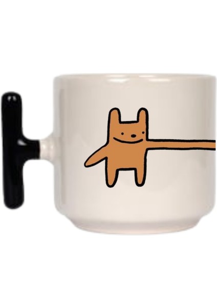 ,Tasarım Sevimli Çift Kupa Bardak ,Siyah T Kulp Mug, Özel Seramik Bardak , Kişiselleştirilmiş Hediye