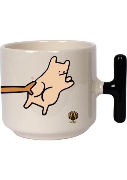 ,Tasarım Sevimli Çift Kupa Bardak ,Siyah T Kulp Mug, Özel Seramik Bardak , Kişiselleştirilmiş Hediye