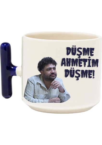 ,Tasarım Dizi Parodi Kupa Bardak ,Lacivert T Kulp Mug, Özel Seramik Bardak , Kişiselleştirilmiş Hediye