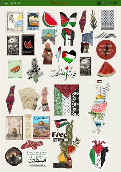 Filistin Temalı 12*17 cm Sticker
