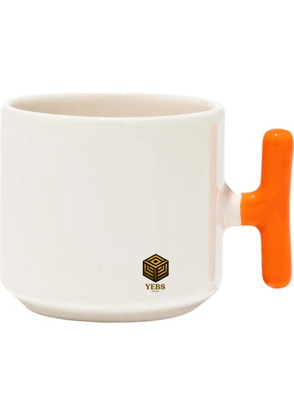 ,Tasarım Argo Ördek Kupa Bardak ,Turuncu T Kulp Mug, Özel Seramik Bardak , Kişiselleştirilmiş Hediye