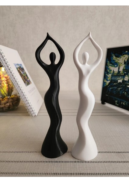 Dans Eden Kadın Heykeli Iskandinav Tarzı Biblo Heykel Figür (1 Adetbeyaz - 1 Adet Siyah ) fiyatları