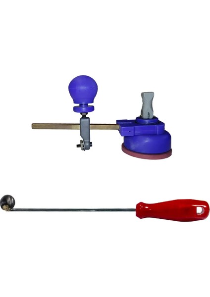 Rulmanlı Açılı Doğalgaz Isıcam Menfez Açma Seti, Cam Pergel 25 cm + Tokmak