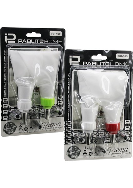 8pcs Pastacı Krema Sıkma Seti 2AD-KREMA Sıkma Torbası - 6AD-METAL Şekillendirme Uçları (4767)