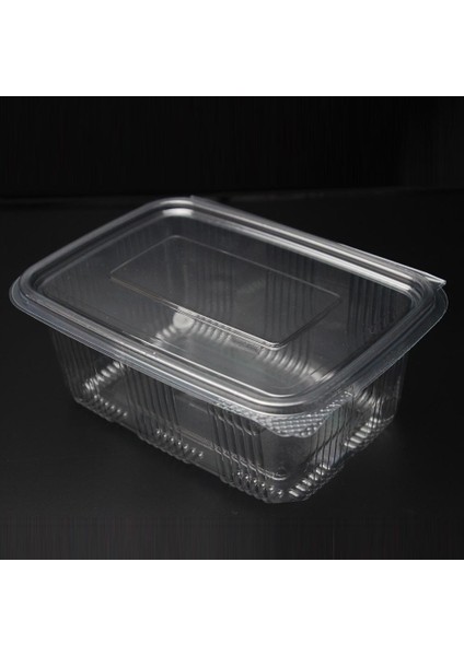 Plastik Kilitli Şeffaf Düz Kapaklı Gıda Saklama Kabı Sızdırmaz Kap - 1000 cc