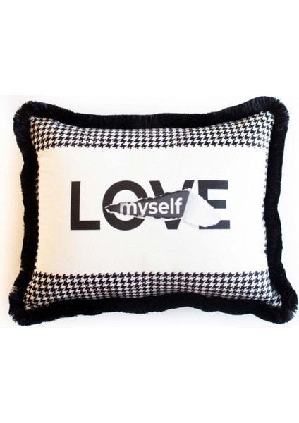 Love Myself Yastık/kırlent (Dolgu Boncuk Elyaf, Uluslararası Yıkama ve Solmama Sertifikası)