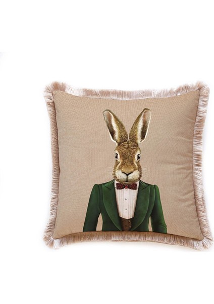 Mr. Rabbit Kadife Yastık/kırlent (Dolgu Boncuk Elyaf Uluslararası Yıkama ve Solmama Sertifikası)