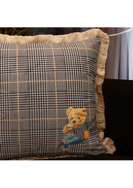 Picniker Teddy 3 Kadife Yastık/kırlent (Dolgu Boncuk Elyaf, Ulusl. Yıkama ve Solmama Sertifikası)