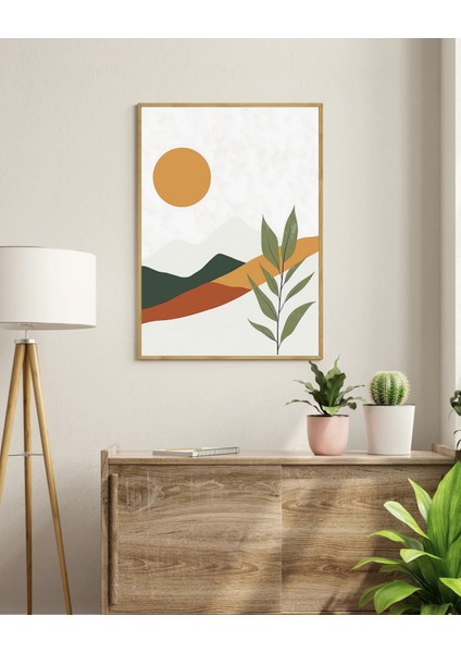 Modern Minimalist Gün Batımı Manzaralı Dijital Poster - Boho Stil Duvar Sanatı indirimleri