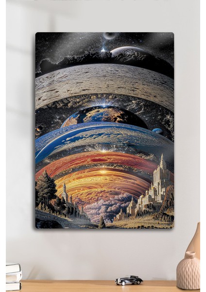Metal Baskı - Uzay Bilimi, Gezegenler, Evren, Yıldızlar, Dekoratif Sanatsal Tablo fiyatları
