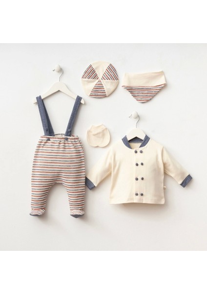 7077 Mnz Marka David Bahçıvan Askılı Yeni Doğan Hastane Çıkışı Erkek 5'li Set