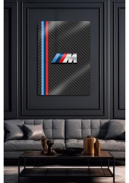 Metal 3D Baskı - M Performance, Carbon Temalı, Bmw Dekoratif Tablo