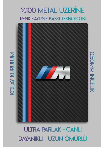 Metal 3D Baskı - M Performance, Carbon Temalı, Bmw Dekoratif Tablo modelleri