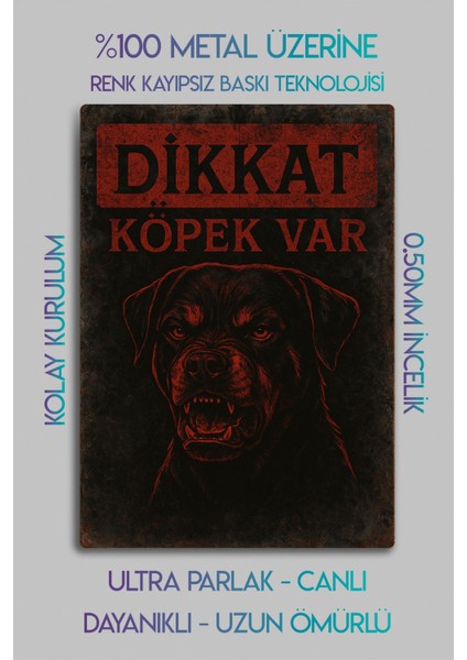Dikkat Köpek Var - Uyarı Levhası, Tablo, Metal Paslanmaz Baskı fiyatları