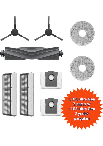 Dreame L10s Ultra Gen 2 Rll32se Modeli Uyumlu Yedek Parça Seti