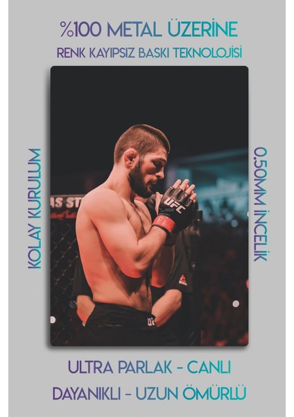 Metal Baskı - Khabib Nurmagomedov, Ufc, Parlak Tablo fiyatları
