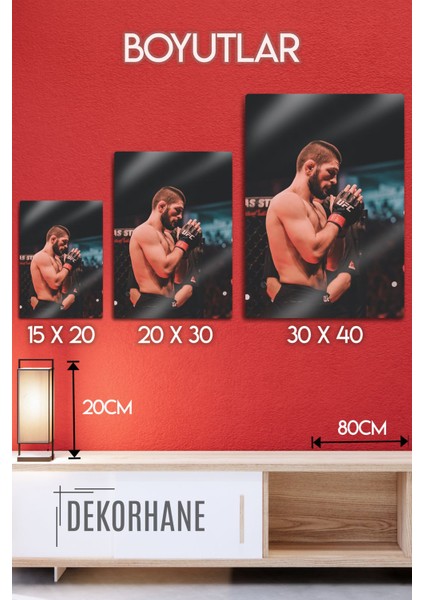 Metal Baskı - Khabib Nurmagomedov, Ufc, Parlak Tablo fırsatları