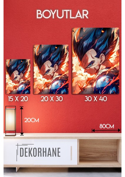 Metal Baskı - Vegeta Dragon Ball, Anime Manga Serisi, Dekoratif Tablo fırsatları
