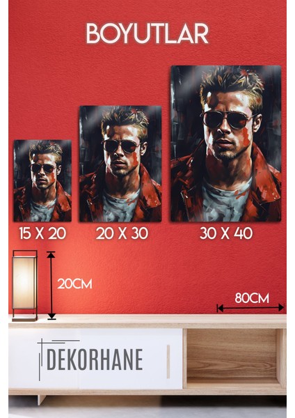 Metal Baskı - Fight Club, Dövüş Kulübü, Tyler Durden, Dekoratif Tablo fırsatları