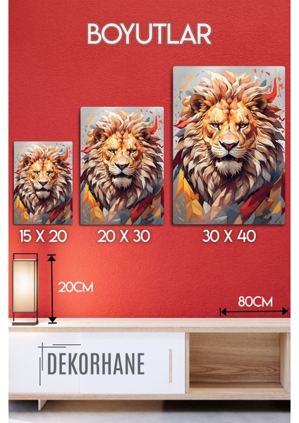 Aslan Metal Tablo, Sarı Kırmızı, Dekoratif fırsatları