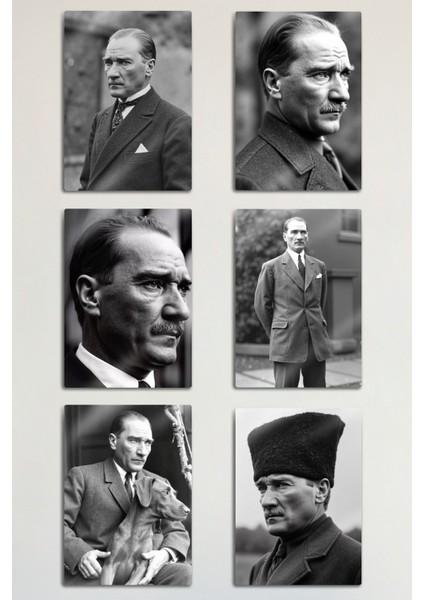 Metal Baskı - Mustafa Kemal Atatürk, 6'lı Dekoratif Tablo fiyatları