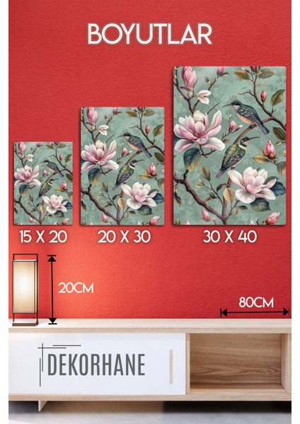 Parlak Canlı Metal Baskı - 3'lü Sanatsal Kuş Figürlü Dekoratif Tablo fırsatları