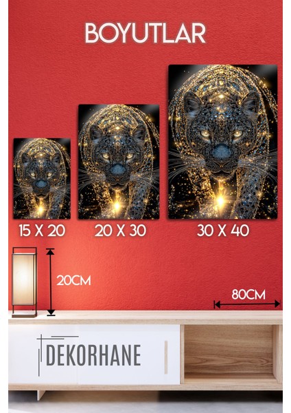 Metal Baskı - Gold Panter, Lu x ury Altın - Dekoratif Duvar Tablosu fiyatları