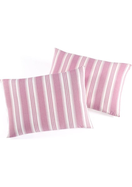 Modern Stripe 2li Yastık Kılıfı Gentletouch Bordo