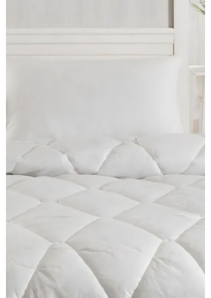 Silikon Yorgan Tela Kumaş Tek Kişilik Silk Beyaz