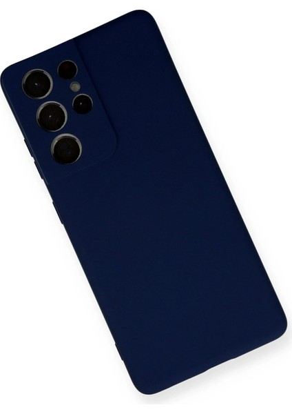 Samsung Galaxy S21 Ultra Kılıf Nano Içi Kadife Silikon - Lacivert Nrmsa